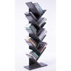 Basicwise Wooden 9-Shelf Tree Magazine CD Storage Bookcase, Gray QI003457.G